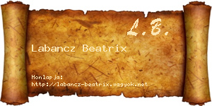Labancz Beatrix névjegykártya